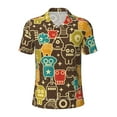 thumbnail image 1 of Wukai Robot and Monsters Men’s Polo Shirts,Quick-Dry Athletic Shirt,Classic Fit Shirts-Small, 1 of 8