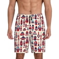 thumbnail image 1 of Wukai Rocket Pattern Men’s Short Pajama Pants With Pockets Soft Sleep Pj Shorts for Men-, 1 of 6