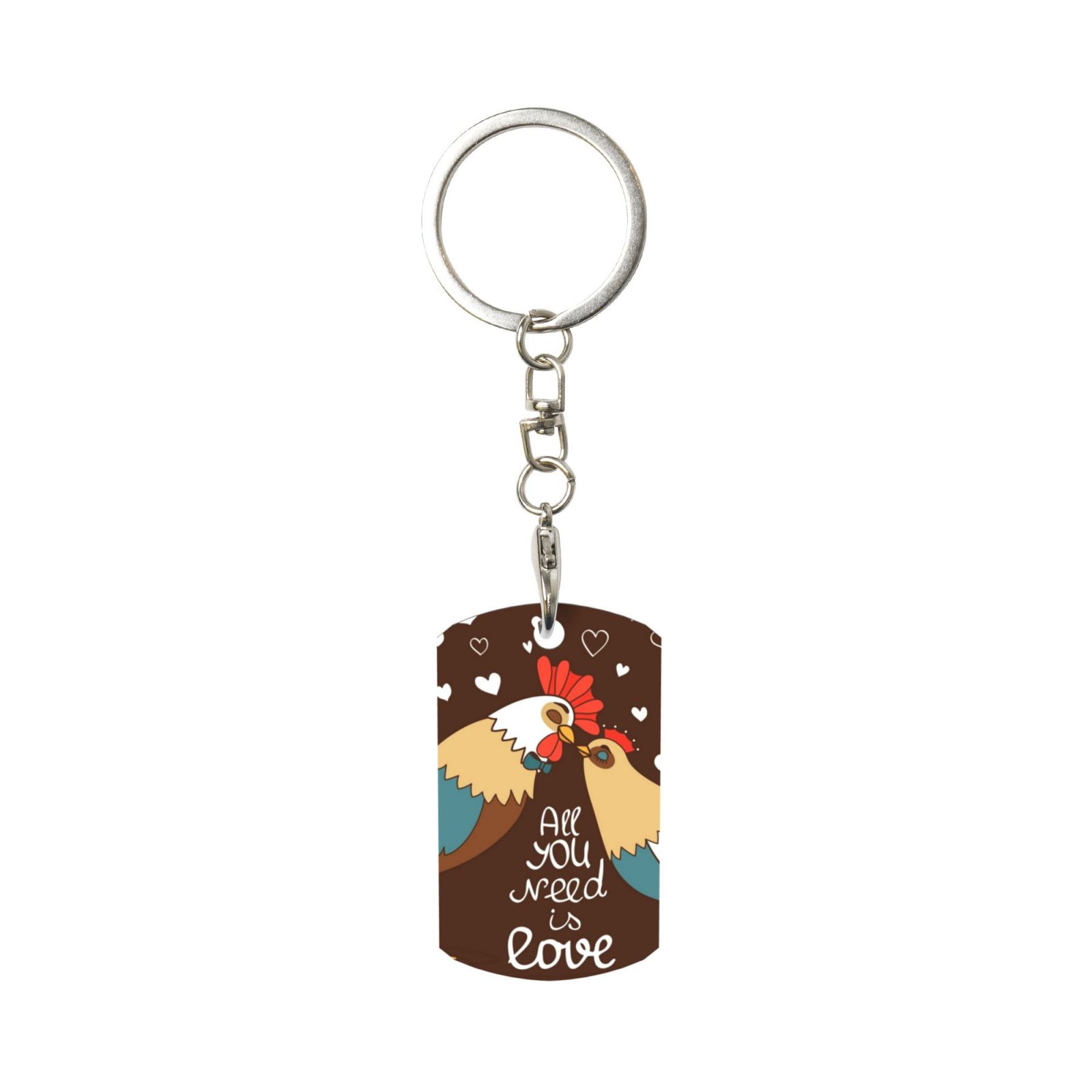 Key Rings Walmart Wukai Rooster And Chicken Print Rectangular Metal Keychain: Sleek and ...