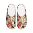 thumbnail image 1 of Wukai Roosters And Peonies Flowers Print Women's Indoor Bedroom Slipper Slip On Shoes, Unisex House Shoes with Anti-Skid Sole for Men, Gift for Women Men-8, 1 of 7