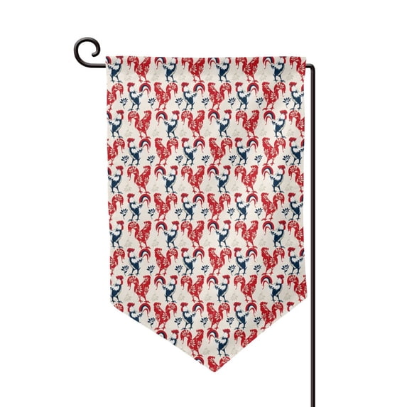 Wukai Roosters Print Garden Flag 12.5x18 Inch Double Sided Sun-resistant Rain-resistant, Wrinkle-resistant Colorfast(Only Flag)