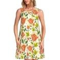 thumbnail image 1 of Wukai Rose Daisy Print Women's Sleeveless Dress, Loose Fit Casual Dress for Women, Comfortable Sleeveless Summer Dress, 1 of 7
