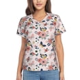 thumbnail image 1 of Wukai Rose Flowers Classic V-Neck T-Shirt for Women: Comfortable, Stylish, and Versatile Wardrobe Essential-3X-Large, 1 of 1