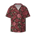 thumbnail image 1 of Wukai Rose Flowers Men's Casual Short-Sleeve Button Down Shirt - Lightweight Summer Dress Shirt for Daily Wear-3X-Large, 1 of 1