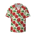 thumbnail image 1 of Wukai Rose Flowers Men's Casual Short-Sleeve Button Down Shirt - Lightweight Summer Dress Shirt for Daily Wear-Large, 1 of 7