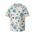 thumbnail image 1 of Wukai Rose Flowers Men's Casual Short-Sleeve Button Down Shirt - Lightweight Summer Dress Shirt for Daily Wear-Small, 1 of 1