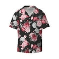 thumbnail image 1 of Wukai Rose Flowers Men's Casual Short-Sleeve Button Down Shirt - Lightweight Summer Dress Shirt for Daily Wear-XX-Large, 1 of 1