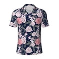 thumbnail image 1 of Wukai Rose Flowers Men’s Polo Shirts,Quick-Dry Athletic Shirt,Classic Fit Shirts-XX-Large, 1 of 8