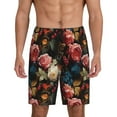 thumbnail image 1 of Wukai Rose Flowers Men’s Short Pajama Pants With Pockets Soft Sleep Pj Shorts for Men-Large, 1 of 6