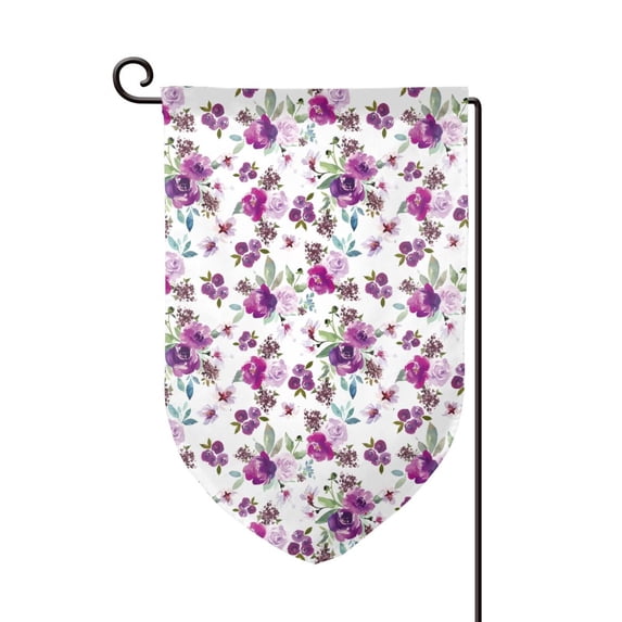 Wukai Rose Flowers Print Garden Flag 12.5x18 Inch Double Sided Sun-resistant Rain-resistant, Wrinkle-resistant Colorfast(Only Flag)