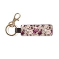 thumbnail image 1 of Wukai Rose Flowers Print Leather Car Keychain, Universal Key Fob Keychain, Leather Key Chain Holder for Men and Women,360 Degree Rotatable, 1 of 5
