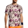 thumbnail image 1 of Wukai Rose Flowers Print Men's Short-Sleeved Mesh T-Shirt,Quick-Dry Short Sleeve Workout T-Shirt-4X-Large, 1 of 8