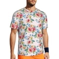 thumbnail image 1 of Wukai Rose Flowers Print Men's Short-Sleeved Mesh T-Shirt,Quick-Dry Short Sleeve Workout T-Shirt-6X-Large, 1 of 8