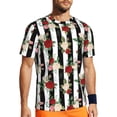 thumbnail image 1 of Wukai Rose Flowers Print Men's Short-Sleeved Mesh T-Shirt,Quick-Dry Short Sleeve Workout T-Shirt-6X-Large, 1 of 8
