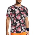 thumbnail image 1 of Wukai Rose Flowers Print Men's Short-Sleeved Mesh T-Shirt,Quick-Dry Short Sleeve Workout T-Shirt-X-Large, 1 of 8