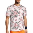 thumbnail image 1 of Wukai Rose Flowers Print Men's Short-Sleeved Mesh T-Shirt,Quick-Dry Short Sleeve Workout T-Shirt-X-Large, 1 of 8