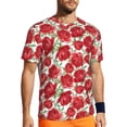 thumbnail image 1 of Wukai Rose Flowers Print Men's Short-Sleeved Mesh T-Shirt,Quick-Dry Short Sleeve Workout T-Shirt-XX-Large, 1 of 8