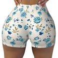 thumbnail image 1 of Wukai Rose Flowers Print Pack Biker Shorts for Women Yoga Workout Gym Running Scrunch Active Shorts-Medium, 1 of 8