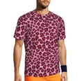 thumbnail image 1 of Wukai Rose Leopard Print Print Men's Short-Sleeved Mesh T-Shirt,Quick-Dry Short Sleeve Workout T-Shirt-5X-Large, 1 of 8