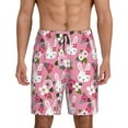 thumbnail image 1 of Wukai Rose Rabbit Men’s Short Pajama Pants With Pockets Soft Sleep Pj Shorts for Men-3X-Large, 1 of 6
