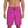 thumbnail image 1 of Wukai Rose Red Glitter Men’s Short Pajama Pants With Pockets Soft Sleep Pj Shorts for Men-Medium, 1 of 6