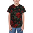 thumbnail image 1 of Wukai Roses Youth Unisex Short Sleeve T-Shirt for Boys, Girls, Teens, and Kids-X-Small, 1 of 7