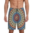 thumbnail image 1 of Wukai Round Mandala Men’s Short Pajama Pants With Pockets Soft Sleep Pj Shorts for Men-Medium, 1 of 6