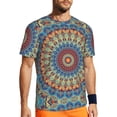 thumbnail image 1 of Wukai Round Mandala Print Men's Short-Sleeved Mesh T-Shirt,Quick-Dry Short Sleeve Workout T-Shirt-X-Large, 1 of 8