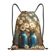 thumbnail image 1 of Wukai Rustic Daisy Mason Jars Drawstring Backpack Bag Sport Gym Sackpack Large Size String Backpack Cinch for Women Men-Small, 1 of 6