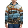 thumbnail image 1 of Wukai Rustic Vintage Truck Autumn Print Men Hoodies Fleece Sweatshirts Long Sleeve Sweaters Pullover Fall Outfits Winter Clothes-Large, 1 of 7