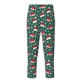 thumbnail image 1 of Wukai Santa Hat Joy Green Festive Print Teenagers' Pajama Pant Sleep Pajama Lounge Pant PJ Bottoms with Pockets and Button Fly(Available in Big & Tall)-Medium, 1 of 6