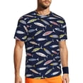 thumbnail image 1 of Wukai Sardine Print Men's Short-Sleeved Mesh T-Shirt,Quick-Dry Short Sleeve Workout T-Shirt-XX-Large, 1 of 1