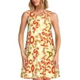 thumbnail image 1 of Wukai Scandinavian Alphabet2 Print Women's Sleeveless Dress, Loose Fit Casual Dress for Women, Comfortable Sleeveless Summer Dress, 1 of 7