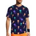 thumbnail image 1 of Wukai Sea Jellyfish Print Men's Short-Sleeved Mesh T-Shirt,Quick-Dry Short Sleeve Workout T-Shirt-X-Large, 1 of 8