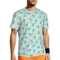 thumbnail image 1 of Wukai Sea Turtle Print Men's Short-Sleeved Mesh T-Shirt,Quick-Dry Short Sleeve Workout T-Shirt-3X-Large, 1 of 8