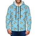 thumbnail image 1 of Wukai Sea Turtle Print Men's Zip-Up Hoodie,Fleece Full-Zip Hoodie for Men, Hooded Sweatshirt-Small, 1 of 5