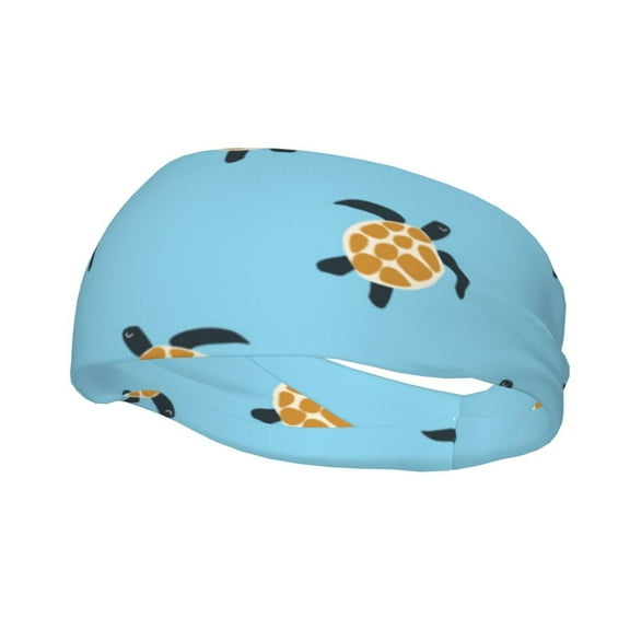 Wukai Sea Turtle Sports sweatband,Men & Women Sweatband Headband for Running, Cross Training, Racquetball, Working Out
