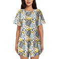 thumbnail image 1 of "Wukai Sea Turtle Women's Pajama Set - Short-Sleeve Top and Shorts with Elastic Waistband and Pockets for Loungewear, Yoga, and Casual Wear-XX-Large, 1 of 8