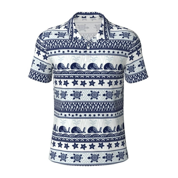 Wukai Sea Underwater Animals1 Men’s Polo Shirts,Quick-Dry Athletic Shirt,Classic Fit Shirts-Small