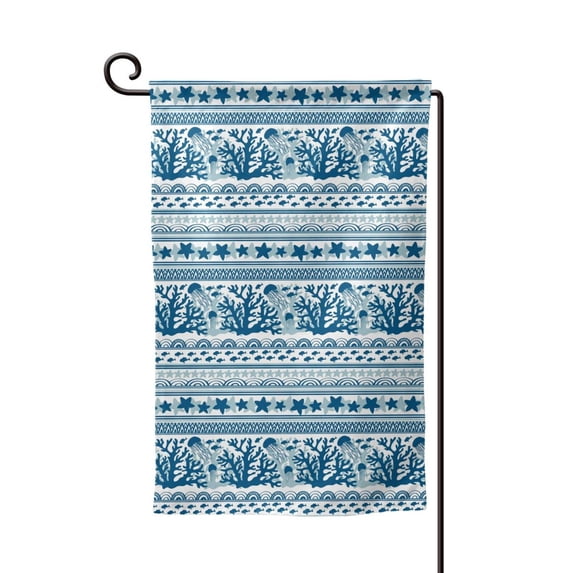 Wukai Sea Underwater Jellyfish Print Garden Flag 12.5x18 Inch Double Sided Sun-resistant Rain-resistant, Wrinkle-resistant Colorfast(Only Flag)