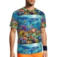 thumbnail image 1 of Wukai Sea World Print Men's Short-Sleeved Mesh T-Shirt,Quick-Dry Short Sleeve Workout T-Shirt-4X-Large, 1 of 8