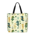 thumbnail image 1 of Wukai Seahorse Print Reusable Grocery Bag Shopping Bags with Zipper Shoulder Shopping Handle Bag Suitable for Outdoor Convenient Daily Bag, 1 of 8