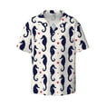 thumbnail image 1 of Wukai Seahorses and Hearts Men's Casual Short-Sleeve Button Down Shirt - Lightweight Summer Dress Shirt for Daily Wear-3X-Large, 1 of 7