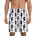 thumbnail image 1 of Wukai Seahorses and Hearts Men’s Short Pajama Pants With Pockets Soft Sleep Pj Shorts for Men-Large, 1 of 6