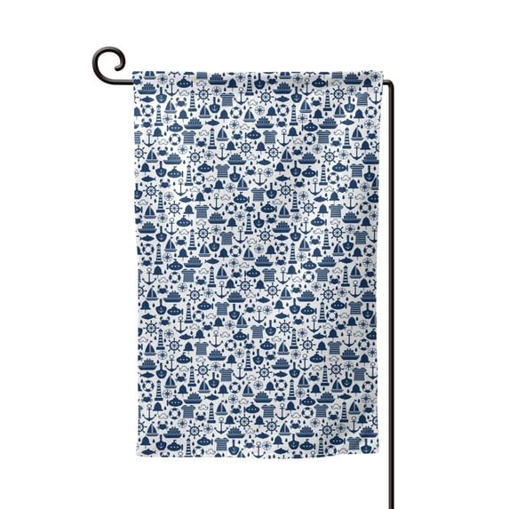 Wukai Seaside Primary Color Print Garden Flag 12.5x18 Inch Double Sided Sun-resistant Rain-resistant, Wrinkle-resistant Colorfast(Only Flag)