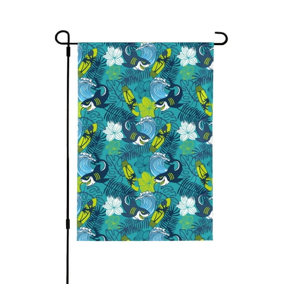 Wukai Shark And Leaves Garden Flags Double Sided Welcome Garden Yard House Flags Outside Outdoor House (Only Flag)