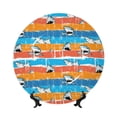 thumbnail image 1 of Wukai Shark On Line Print Decorative Plate for Display,Bone China Decorative Plate, Ceramic Dinner Plate with Stand, Vertical Ceramic Plate-7in, 1 of 6