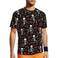 thumbnail image 1 of Wukai Skeleton with Roses Print Men's Short-Sleeved Mesh T-Shirt,Quick-Dry Short Sleeve Workout T-Shirt-4X-Large, 1 of 8