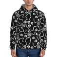 thumbnail image 1 of Wukai Skeletons Dancing Print Men Hoodies Fleece Sweatshirts Long Sleeve Sweaters Pullover Fall Outfits Winter Clothes-X-Large, 1 of 7