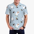thumbnail image 1 of Wukai Skiing penguin Bear Men’s Polo Shirts Sleeve,Camisas Polo Para Hombre,True Classic Tees Men-4X-Large, 1 of 6